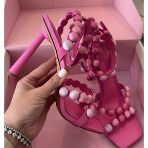 Gianni Bini x Jess Southern Phoebe Bobble Bead Ankle Wrap Dress Sandals